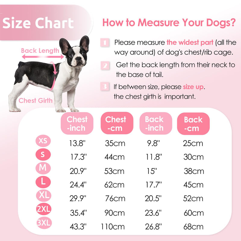 AOFITEE Dog Coat, Warm Dog Jacket Dog Winter Coats, Reflective Turtleneck Dog Fleece Vest with Harness Built in, Waterproof Windproof Dog Snow Jacket Snowsuit for Small Medium Large Dogs, Pink M - BeesActive Australia