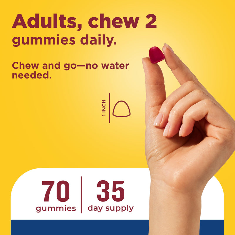 Nature Made Multi for Men, Mens Multivitamins Gummies, 70 Count | Gummy Vitamins and Minerals for Energy Metabolism Support, Multivitamin for Men, Cherry & Mixed Berry Flavors, 35 Day Supply Cherry and Mixed Berry 70 Count (Pack of 1)
