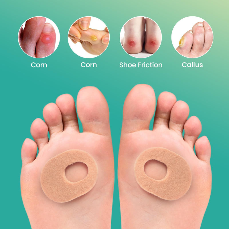 Welnove 42pcs Callus Pad with Water-Resistant Self-Stick Adhesive, Protects Foot, Heel and Toes from Rubbing and Friction,Oval Shape Design,Reduce Pressure and Friction from Shoes Rubbing-Skin Color Skin Color - BeesActive Australia