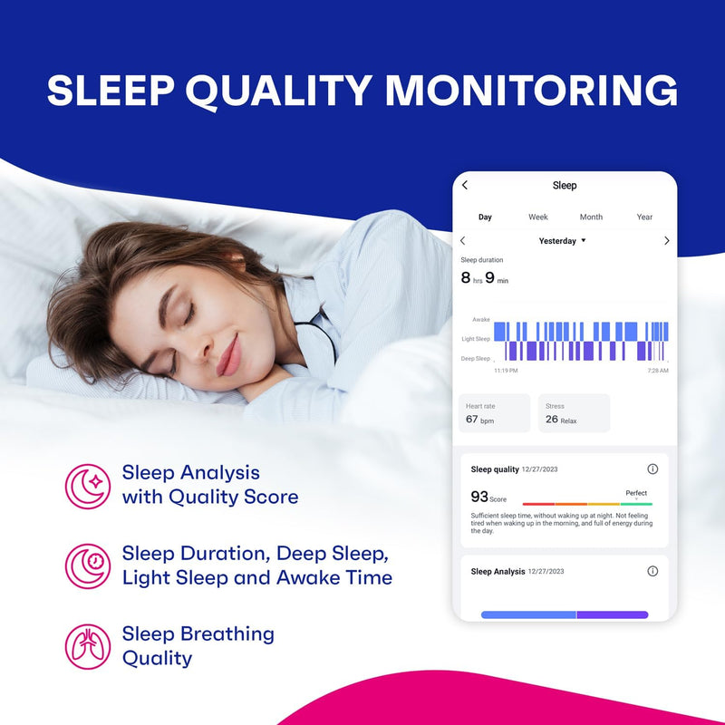 Fitness Tracker with Body Temperature Thermometer Blood Oxygen Heart Rate Blood Pressure Monitor Waterproof Activity Tracker with Sleep Health Monitor, Step Calorie Counter for Women, Men, Kids. - BeesActive Australia