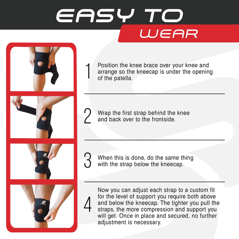 Sleeve Stars Knee Brace & Knee Support for Men & Women, Knee Braces for Knee Pain, Knee Protection Wrap for Working Out S/M/L: 12"-21"