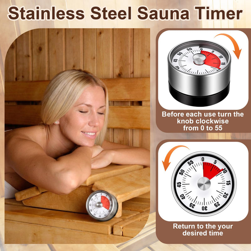 2 Pcs Sauna Thermometer and Hygrometer, Timer, Upgraded Lanyard-Mounted for Portable Steam Sauna Box, Ideal for Infrared/Indoor/Home Use, Essential Accessory and Gift for Enthusiasts - BeesActive Australia