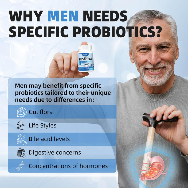 ZEBORA Probiotics for Men, Gut Health, 100 Billion CFU, 180 Capsules | With Prebiotics, Enzymes, Saw Palmetto, and Cranberry, Daily Mens Probiotic Supplement for Digestive and Gut Health 180 Count (Pack of 1)
