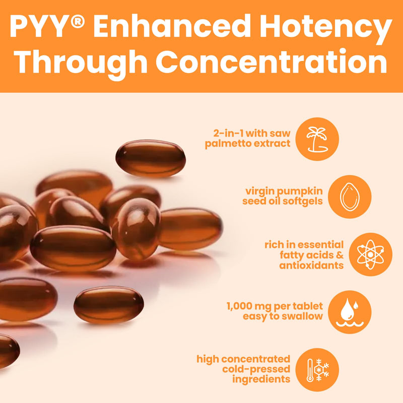PYY Cold-Pressed Pumpkin Seed Oil & Saw Palmetto Softgels | 300 Count | Rich in Essential Fatty Acids & Phytosterols | Promotes Healthy Hair, Urinary Function, Bladder & Prostate Support 1 Count (Pack of 300)