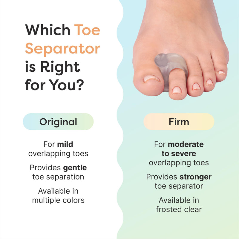 ZenToes Gel Toe Separators for Overlapping Toes, Bunions, Big Toe Alignment, Corrector and Spacer - 4 Pack (White) White