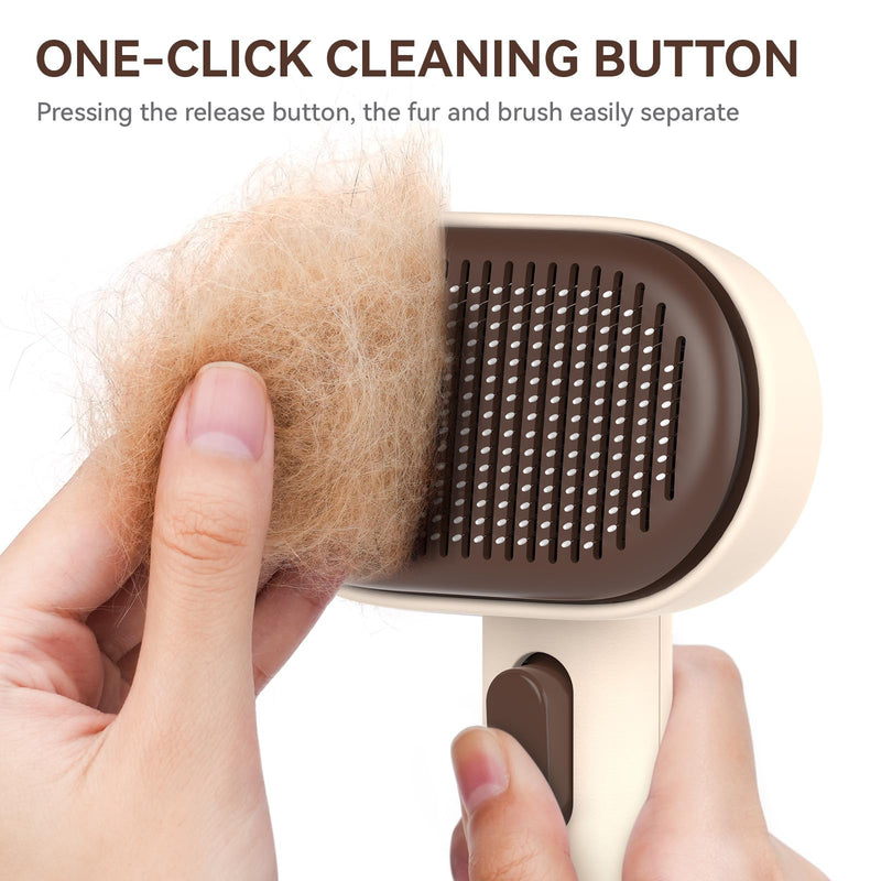 aumuca Cat Brush for Shedding, Cat Brushes for Indoor Cats, Cat Brush for Long or Short Haired Cats, Cat Hair Brush Cat Grooming Deshedding Brush for Dog Kitten Rabbit Massage Removes Loose Fur, Brown - BeesActive Australia