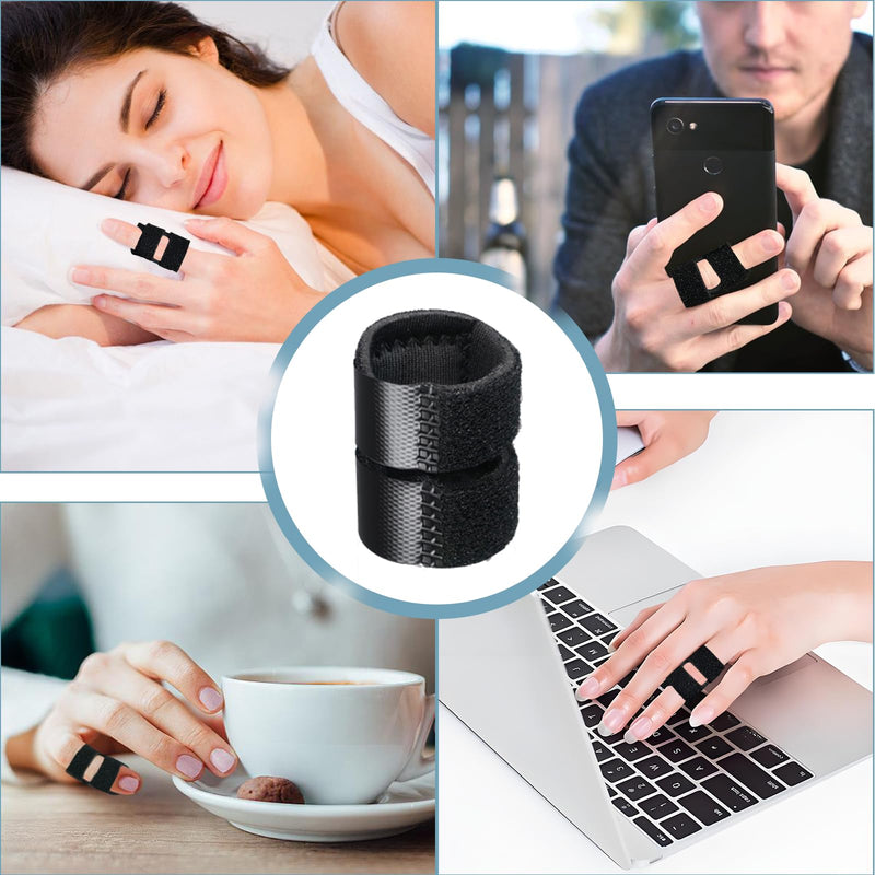 5Pcs Thumb Splints, Trigger Finger Splint, Finger Brace for Arthritis, Straightening, Broken, Finger Support Fits Thumb - Middle - Ring - Index - Pinky Fingers Black - BeesActive Australia