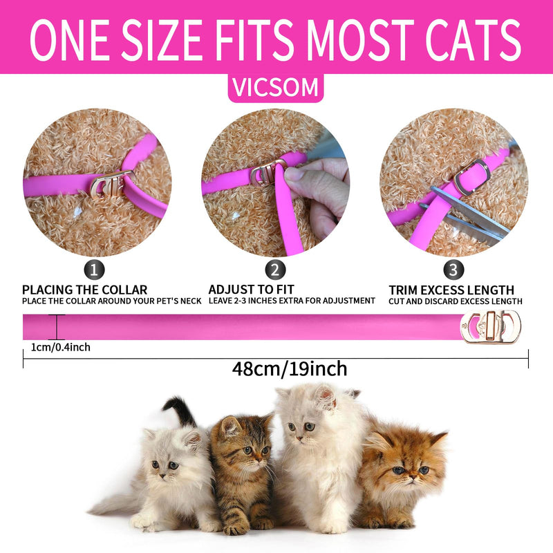 4 Pack Flea Collar for Cats, Cat Flea and Tick Collar 8 Months Cat Flea and Tick Treatment Prevention, Waterproof Adjustable Cat Kitten Flea Collar, Natural Anti Tick and Flea Collar for Cat, Pink - BeesActive Australia