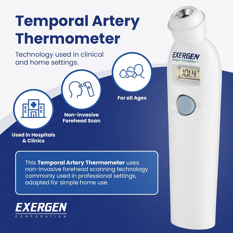 Exergen TAT-2000C+ Temporal Artery Thermometer – Fast & Accurate Forehead Thermometer for Adults, Kids & Babies