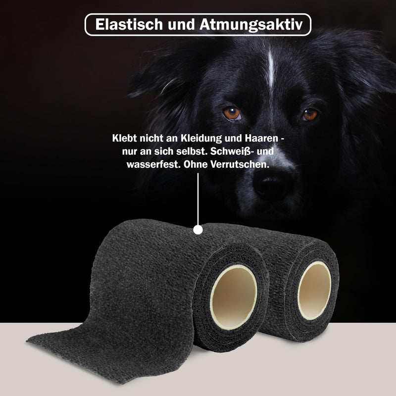 nilo self-adhesive bandage - 24 rolls 5cm x 4.5m / self-adhesive bandage for animals and people / breathable & elastic bandage / self-adhesive bandage (black) black - BeesActive Australia