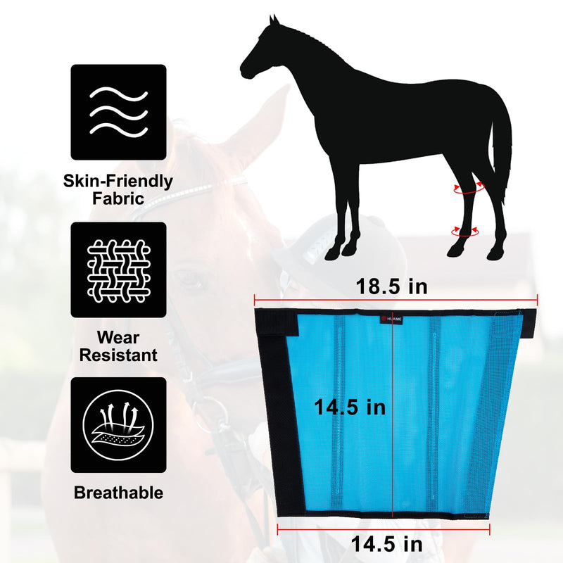 Fly Boots for Horses Set of 4, Breathable Plastic Mesh Design, Horse Supplies for Reduce Stomping, Hoof Damage & Leg Fatigue (Water Blue) Water Blue - BeesActive Australia