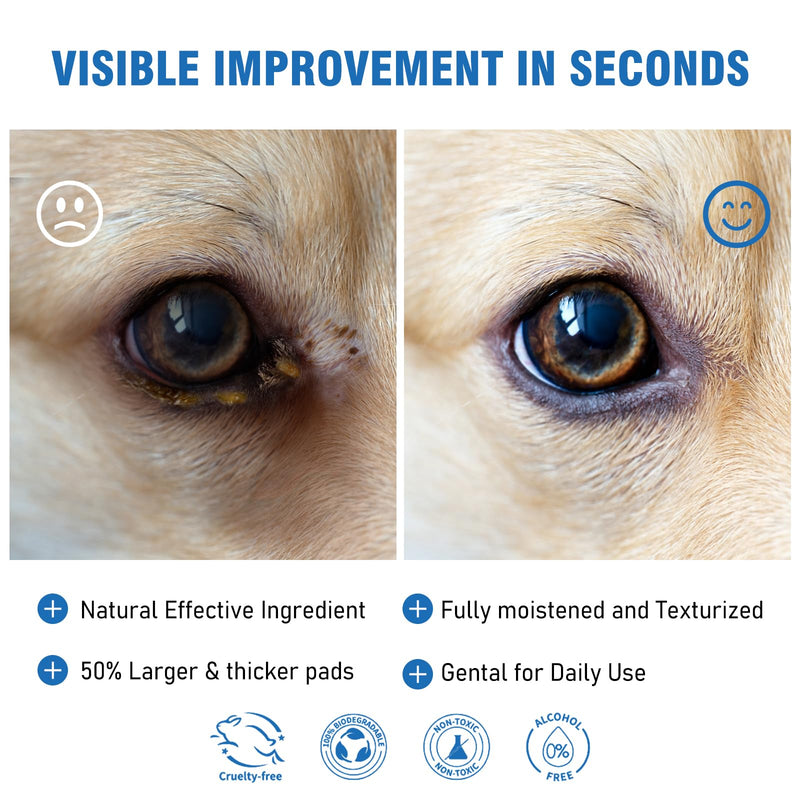 Dog Eye Wipes, Tear Stain Wipes for Dogs, Big & Thick Cat Eye Wipes for Dogs, Mild Ingredient,Texturized & Presoaked Pet Eye Cleaner Pad for Discharge Crust Booger,100 Ct,Unscented Unscented 01-Eye Wipes 3" 100pcs - BeesActive Australia