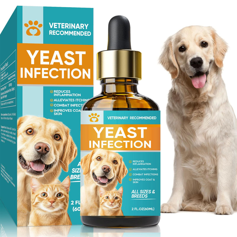 Yeast Infection Treatment for Dogs, Natural Dog Ear Infection Treatment, Support Allergy, Inflammation and Itch Relief, Herbal Drops Supplement for Pets, 2 Fl oz, 01A - BeesActive Australia