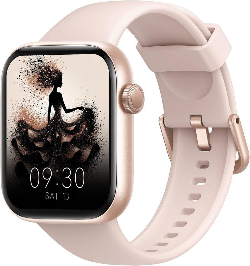 Smart Watch for Men Women Answer/Make Call, 1.85" Smartwatch, Fitness Watch with Heart Rate Blood Pressure Sleep Monitor, 140+Sports, IP68 Waterproof Step Counter Watch Compatible with Android IOS Pink - BeesActive Australia
