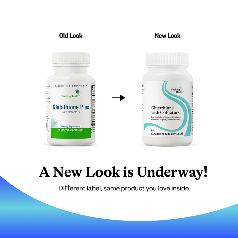 Seeking Health Glutathione Plus, 100 mg S-Acetyl-L Glutathione with Cofactors, Immune and Detoxification Support, Liver Health, Antioxidant and Free Radical Support, Vegetarian (60 Capsules)