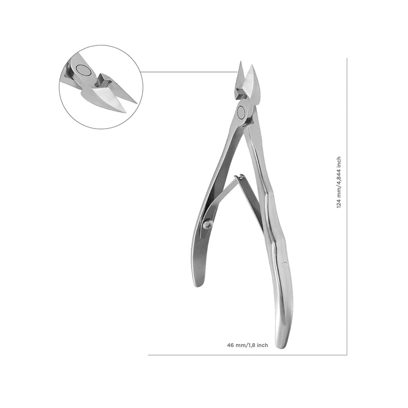 Staleks EXPERT 21 Cuticle Nippers 10 mm – Elongated Handles with Grooved Grip – Inclined Narrow Blades for Precise Work