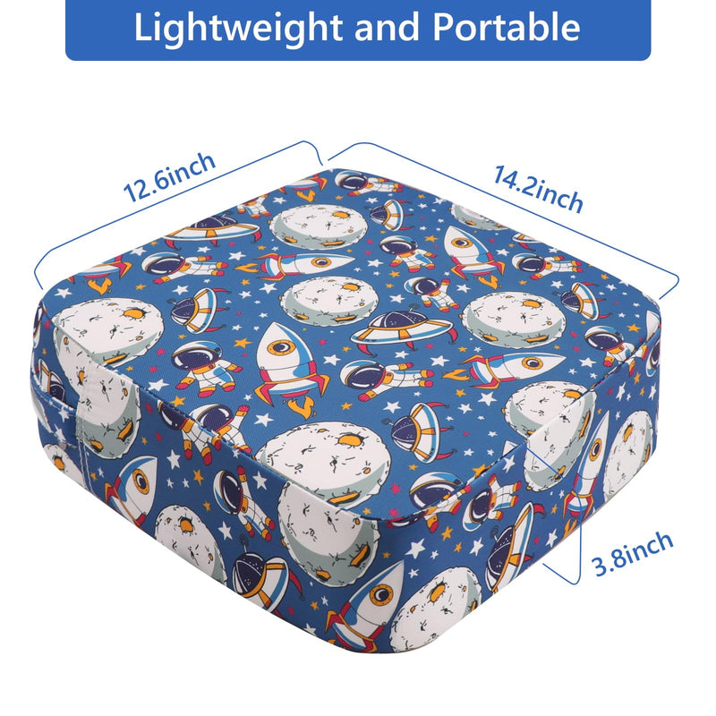 Booster Seat for Kitchen Chair - Toddler Non-Slip Portable Height Increasing Strong Support Seat Cushion Comfortable Detachable Easy to Clean Washable Booster Seat for Dining Table Lunar adventure-cyan blue - BeesActive Australia