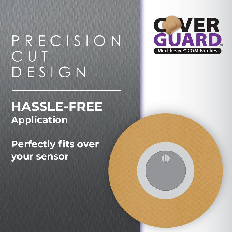 CGM Overpatch | Freestyle Libre 3 | Tan Center-Cut Design| 25-Count | Waterproof Adhesive | Anti-Fray | Easy Application & Removal | Made in USA | Sensor Protection