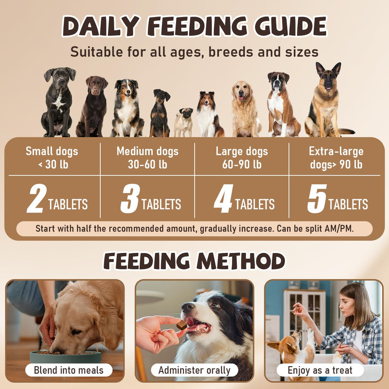 DM-01 Daily Multivitamin for Dogs - Advanced Hip & Joint Support, Boosts Immune System & Digestion, Promotes Skin, Coat & Organ System Health, Enhances Activity & Mood, 60 Chews