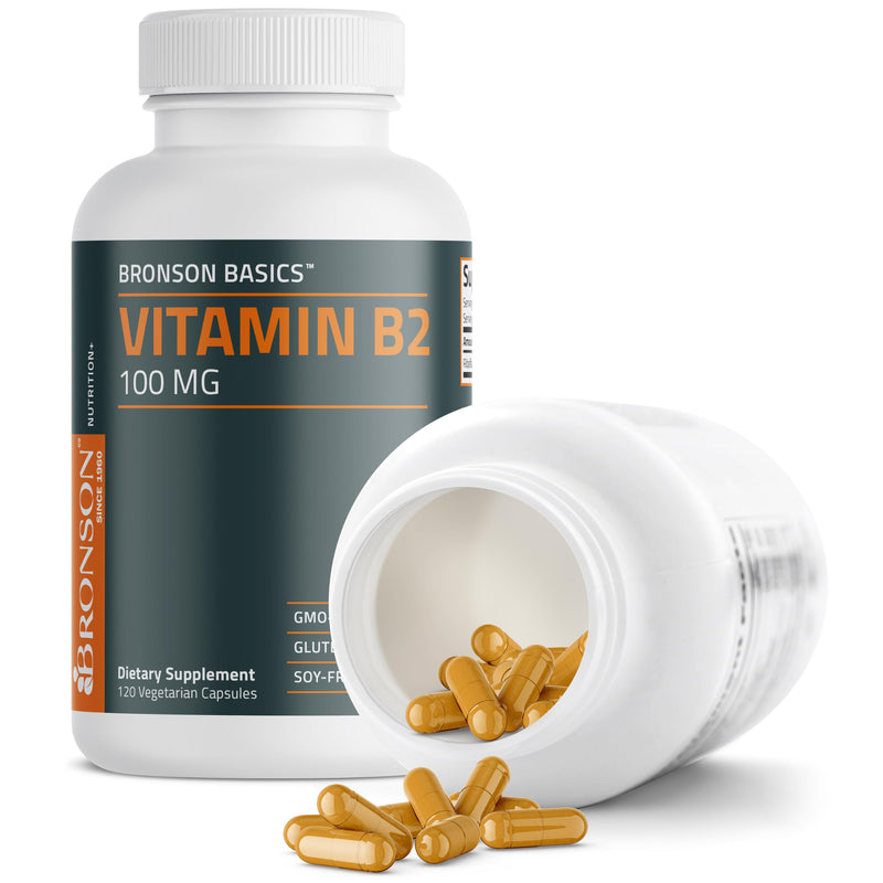 Bronson Vitamin B2 100mg Non-GMO, 120 Vegetarian Capsules 120 Count (Pack of 1)
