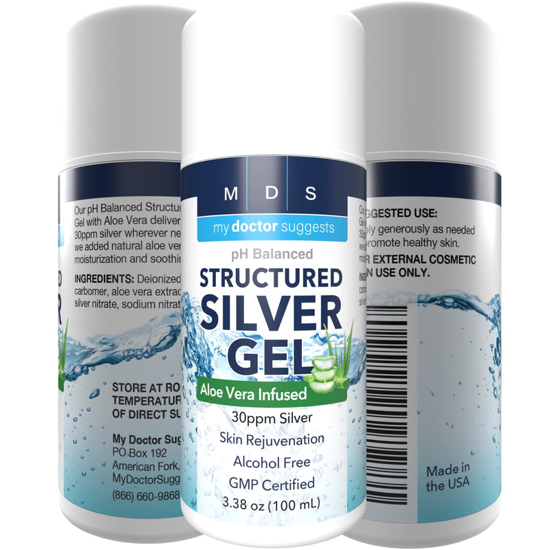 Colloidal Silver Gel, Burn and Wound Care with Aloe Vera - 30ppm pH Balanced Formula Helps Soothe Burns, Sores & Eczema - Structured Silver - Made in USA (3.38 oz) 1 - BeesActive Australia
