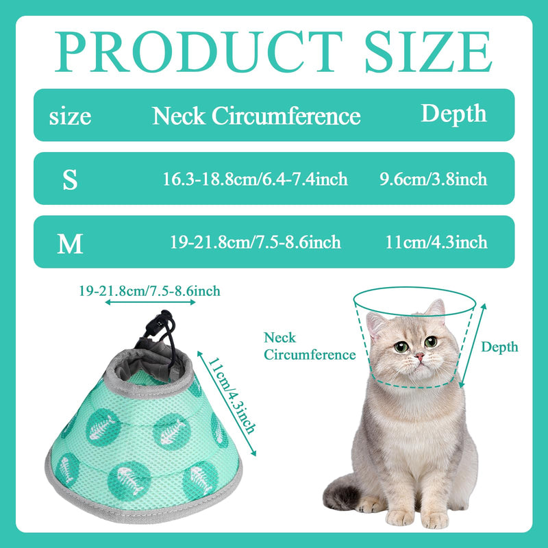 Cat Neck Brace, Soft Cat Neck Brace, Adjustable Cat Protective Collar for After Operations and Injuries, Prevents Licking Wounds Cat Collar for Cats (Green, M) Green - BeesActive Australia