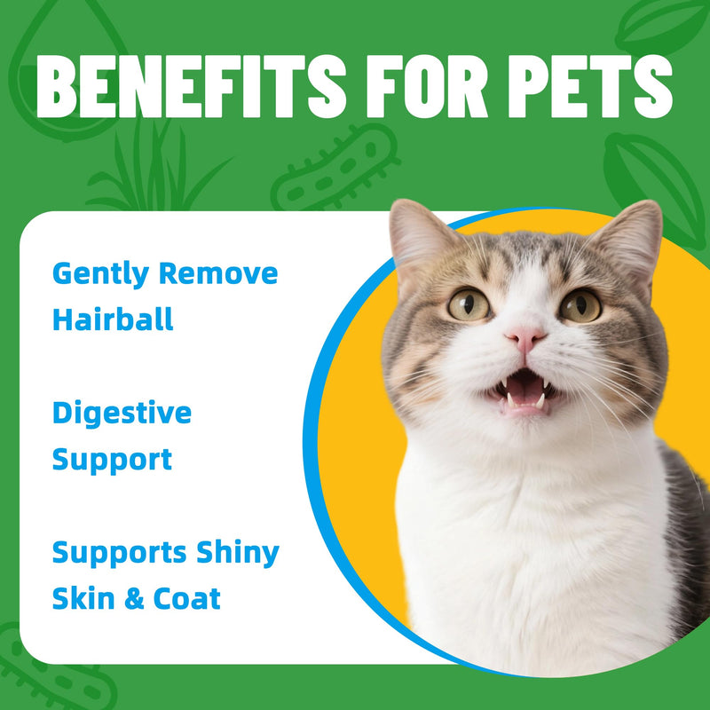 Just Try 7OZ Cat Grass Powder Feline Grass Treats Cat Supplements Hairball Treatment for Cats Cat Hairball Remedy Gut Health Cat Treats Healthy