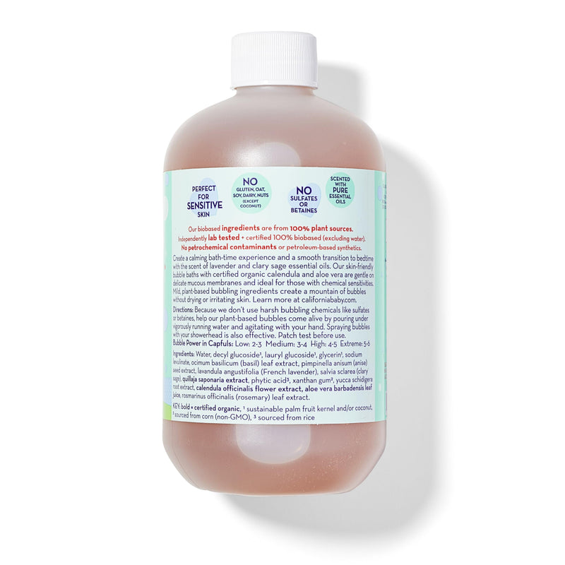 California Baby Calming Bubble Bath - Calming Scent of Lavender & Clary Sage Essential Oils, Perfect Before Bedtime, 100% Plant-Based - USDA Certified, Calming, 19 oz - BeesActive Australia