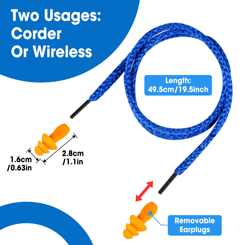 AZEN 55 Pairs Silicone Ear Plugs, Reusable Earplugs for Noise Reduction, 25dB NRR Corded Ear Plug for Sleeping Noise Cancelling, Ear Plug with String Individual Packing A-55pair
