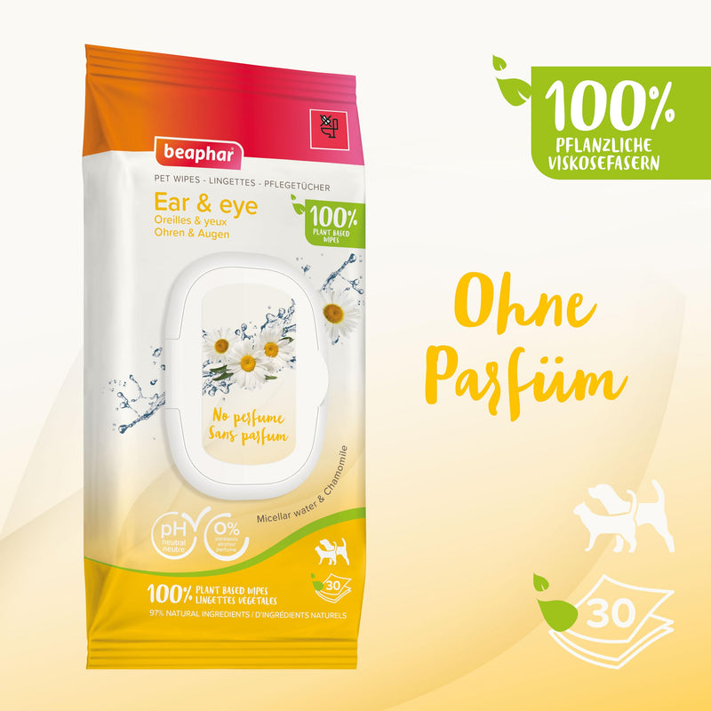 Beaphar ear and eye care wipes for dogs and cats, 30 pieces - BeesActive Australia