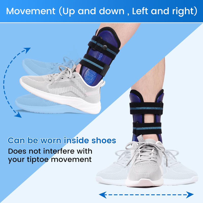 Velpeau Ankle Stabilizer Brace for Sprain, Ligament Injury (Grade 1 to 2), Tendonitis, Adjustable Stirrup Ankle Support Splint for Women and Men,Reversible Left & Right Foots,One Size(Foam Pads, Blue) Foam Pads - BeesActive Australia