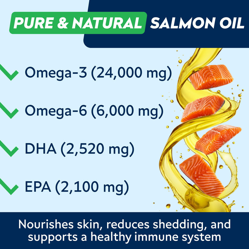 StrellaLab Omega 3 for Dogs - (180Ct) Fish Oil Treats - Allergy & Itch Relief Skin&Coat Supplement - Dry Itchy Skin, Shedding, Hot Spots Treatment, Anti Itch - Pet Salmon Oil Chews - Atlantic Salmon 180 Ct