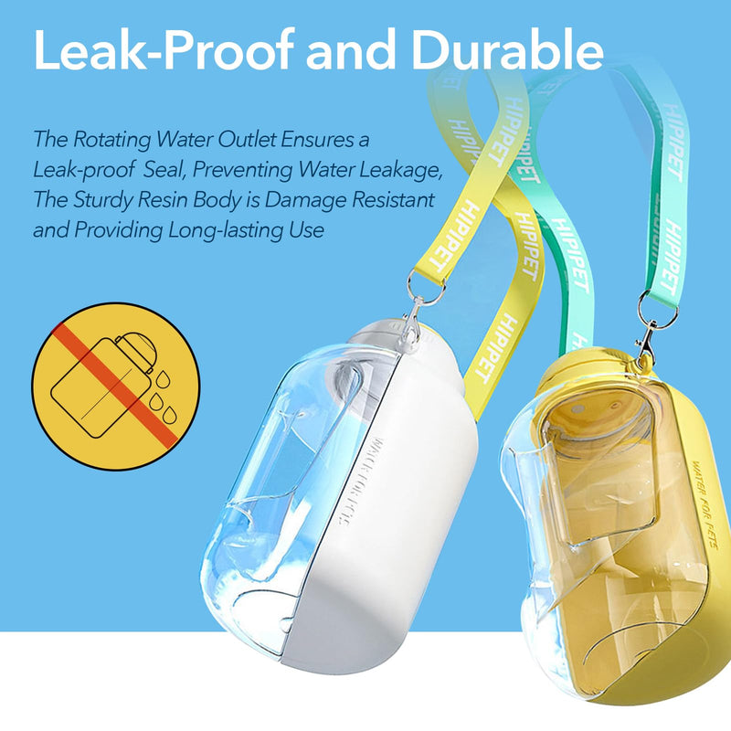 33-50oz Resin Portable Dog Water Bottle with Folded Water Bowl for Large Dogs, Large Capacity and Leak-Proof with Shoulder Strap. Essential for Dog Hiking, Camping, Walking. (Yellow, 50oz) Yellow - BeesActive Australia