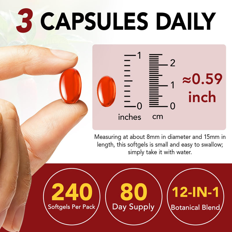 Cayenne Pepper Capsules with Turmeric & Beetroot – 12-in-1 Formula with Black Pepper Extract for Absorption – Vitamins D3, K2 & E – Supports Circulation & Antioxidant – 240 Softgels (80-Day Supply) Cayenne Pepper + Complex