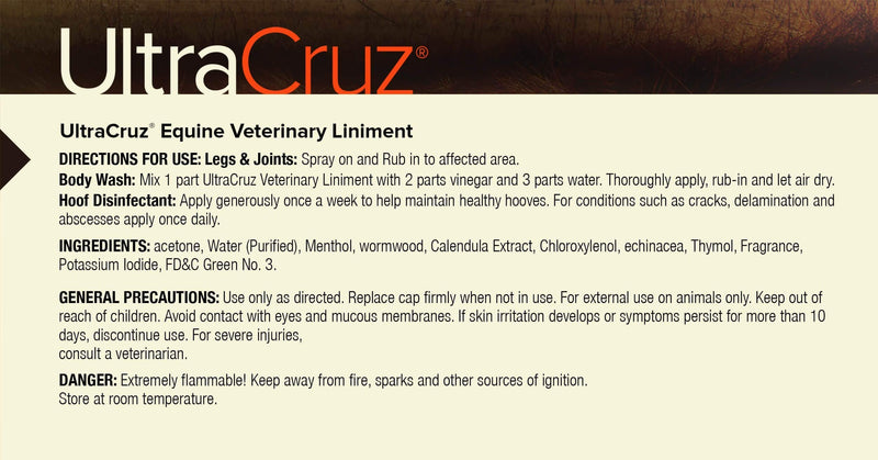 UltraCruz Veterinary Liniment Spray for Horses, 32 oz - BeesActive Australia