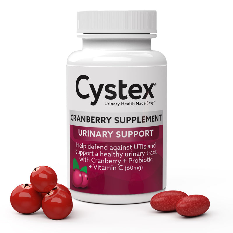 Cystex Cranberry Urinary Health Supplement - 3-in-1 UTI Protection with Probiotics, Prebiotics, & Vitamin C - Supports Vaginal pH, Yeast Balance, & Urinary Health - Fast-Acting - Sugar-Free - 75-Count - BeesActive Australia