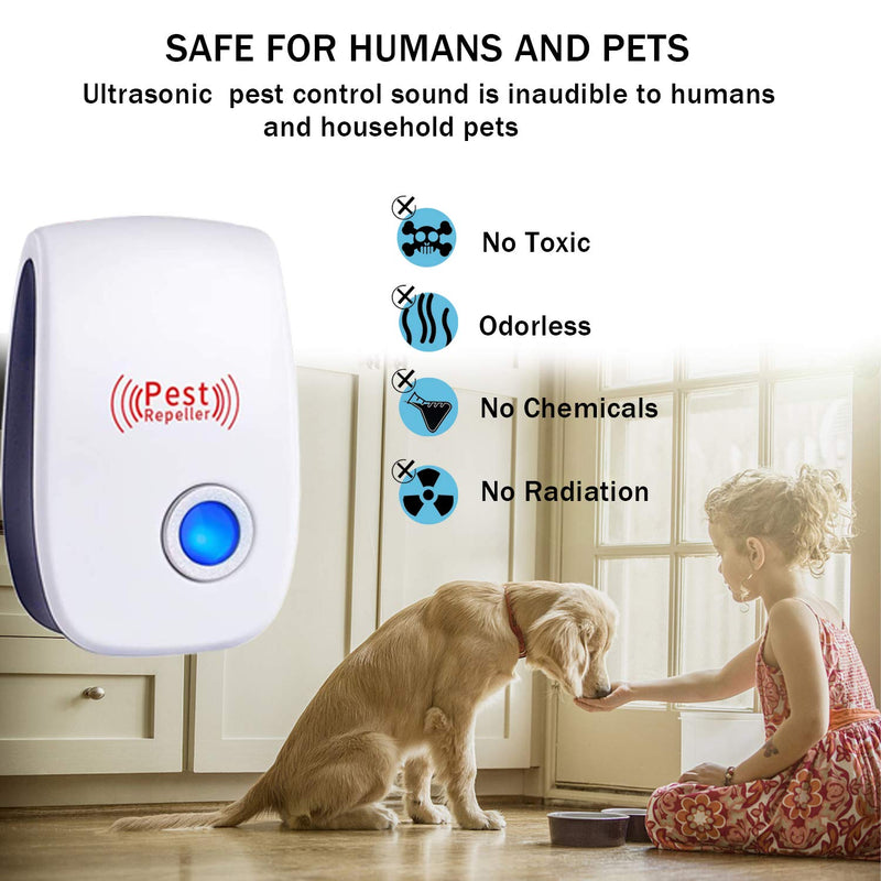 Ultrasonic Pest Repeller 6 Packs, Electronic Plug in Sonic Repellent pest Control for Bugs Insects Roaches Mice Spiders Rodents Mosquitoes - BeesActive Australia