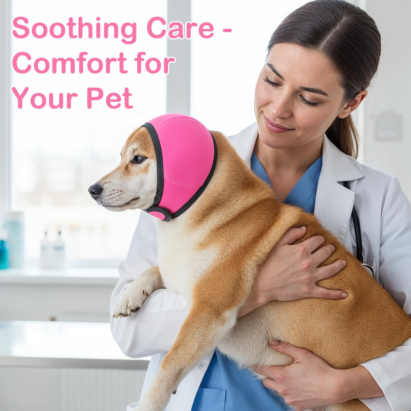 Dog Ear Muffs Noise Protection, Swimming Waterproof Dog Ear Caps, Rose DogEar Covers for Bath, Pet Ears Muffs for Noise Bath, for Ears Protection(L) L