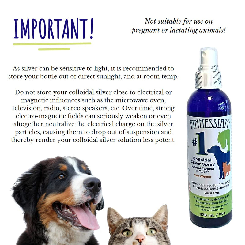 Colloidal Silver Wound and Skin Care Spray for Dogs Cats Horses, Safe to use Around Eyes, Cuts, Scratches, Burns - 8 oz - BeesActive Australia