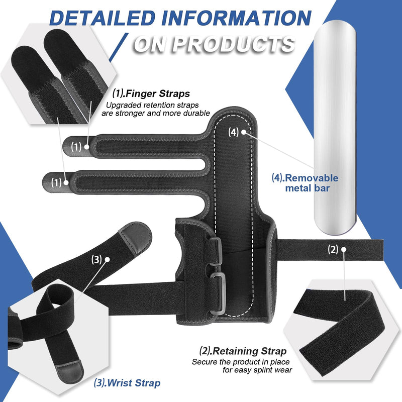 Trigger Finger Splint: Support the Middle, Index, little or Ring Finger, Hand Splint Brace-Treating Hand Fractures, Arthritis, Mallet Finger or Metacarpal Fractures (Left Hand) Small/Medium Black-Left