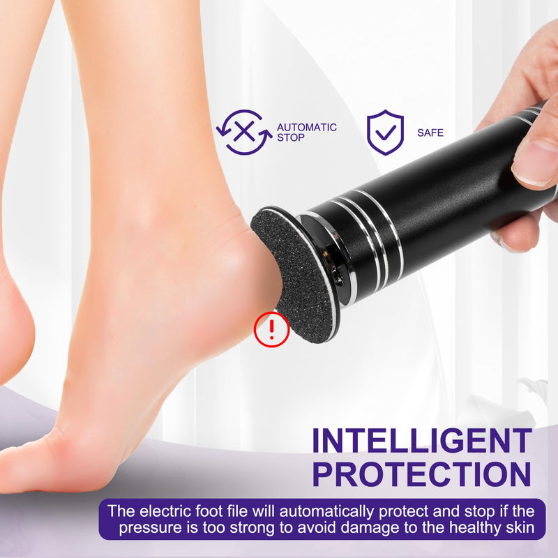 krofaue 1000RPM Electric Callus Remover - Professional Aluminum Foot File Adjustable Pedicure Tool with 60pcs Sandpaper Discs for Dead Skin at Home Black 1000r/Min Foot File 1 Count (Pack of 1) - BeesActive Australia