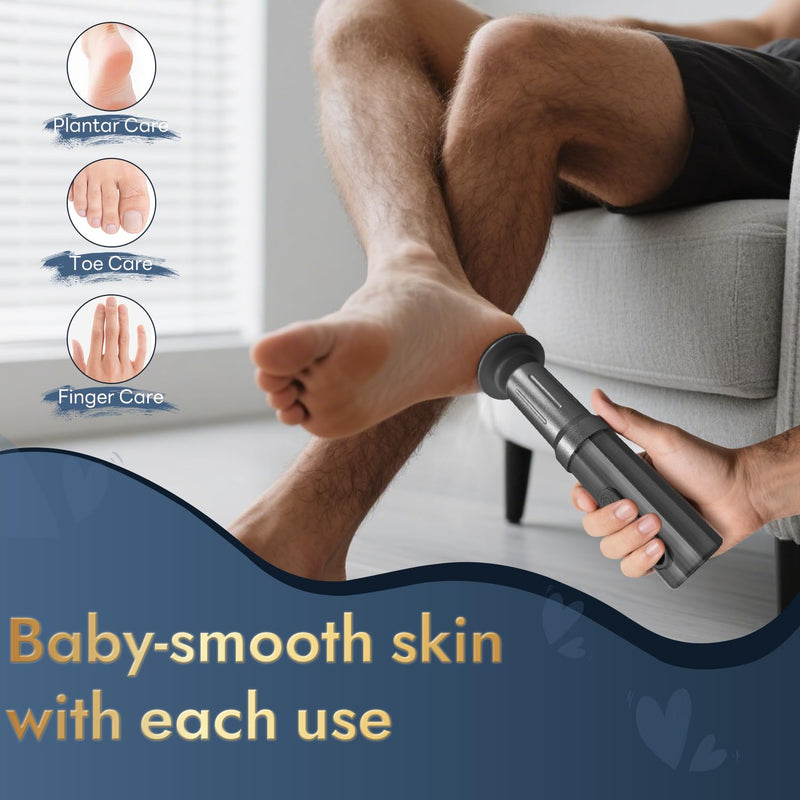 JINYAWA Electric Foot Callus Remover - 2-in-1 Rechargeable Cordless Foot File with LCD Display & 6 Speeds - Professional Foot Sander for Dead Skin, Thick Nails, Heels and Soles (Gray) Gray - BeesActive Australia