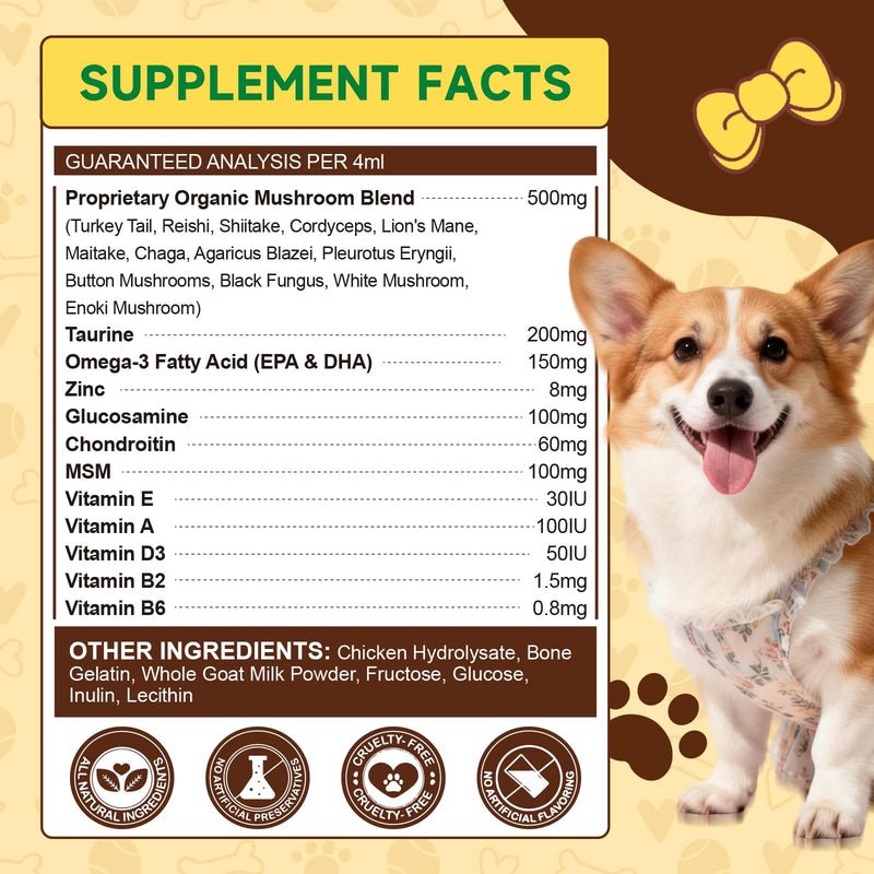 Mushrooms for Dogs - Turkey Tail Mushroom - Immune Health Support, Gut, Skin, Joint + 2 Pack Organic Mushroom Supplement for Dogs - 18-in-1 Blend with Turkey Tail, Reishi, Lion's Mane