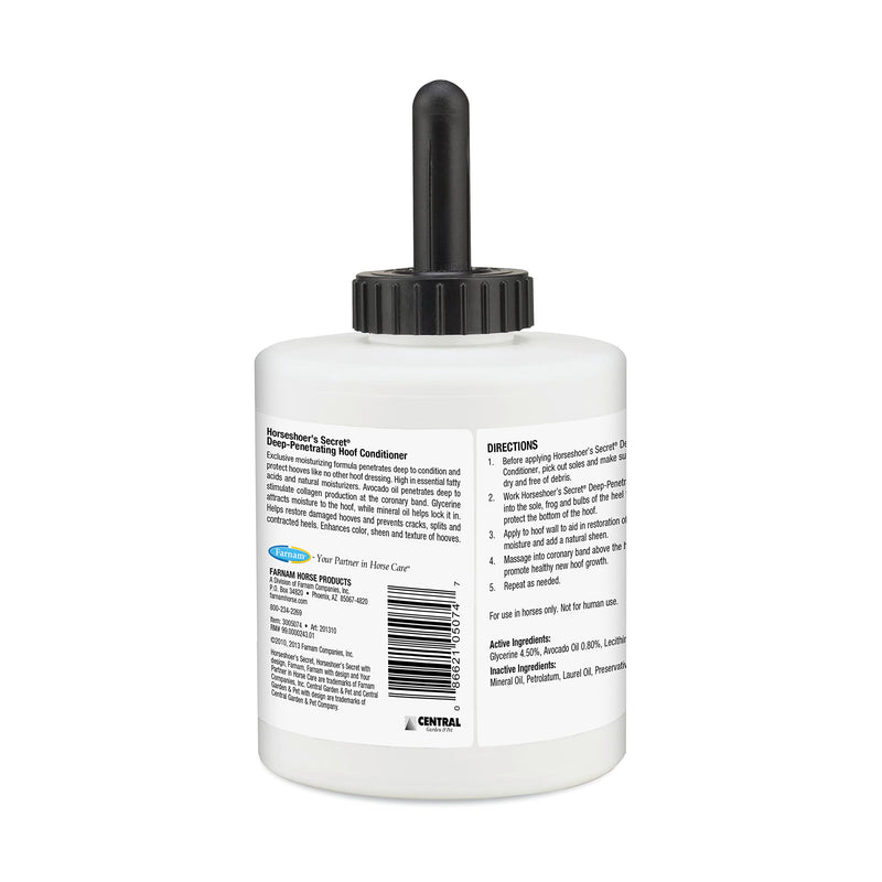 Farnam Horseshoer's Secret Deep-Penetrating Hoof Oil for Horses, Conditions Dry Hooves and Prevents Cracks, Splits and Contracted Heels, Contains Avocado Oil, 32 Oz. - BeesActive Australia
