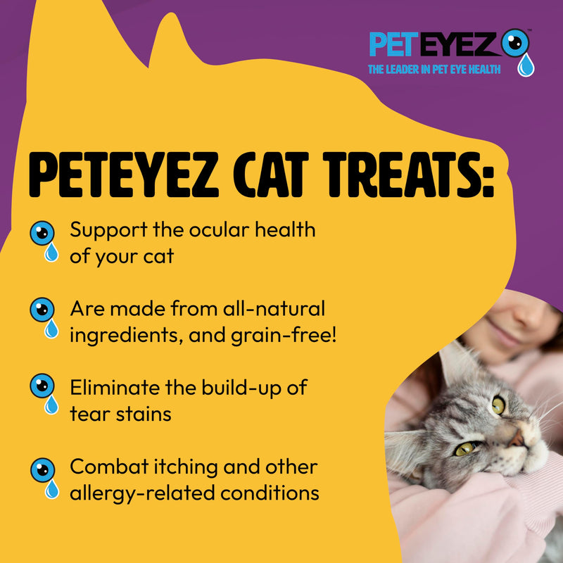 PetEyez Freeze Dried Cat Treats Tear Stain Remover, All-Natural Freeze Dried Beef Liver Treats with Vitamin & Minerals That Help Fights Against Tear Stains in Eye, 1 Oz, 35 Count (1 Pack)