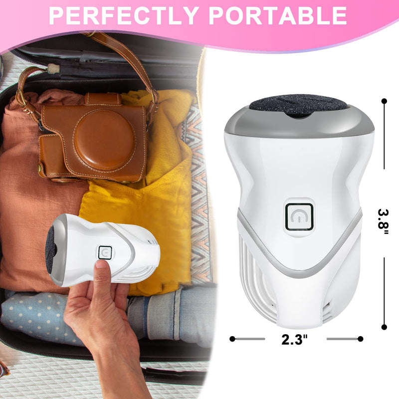 Electric Foot Callus Remover for Women Men, Rechargeable Electric Foot File Pedicure Tool with 2 Speeds and 6 Grinding Heads, Portable Feet Grinder for Cracked Dry Heels Dead Skin Calluses - BeesActive Australia