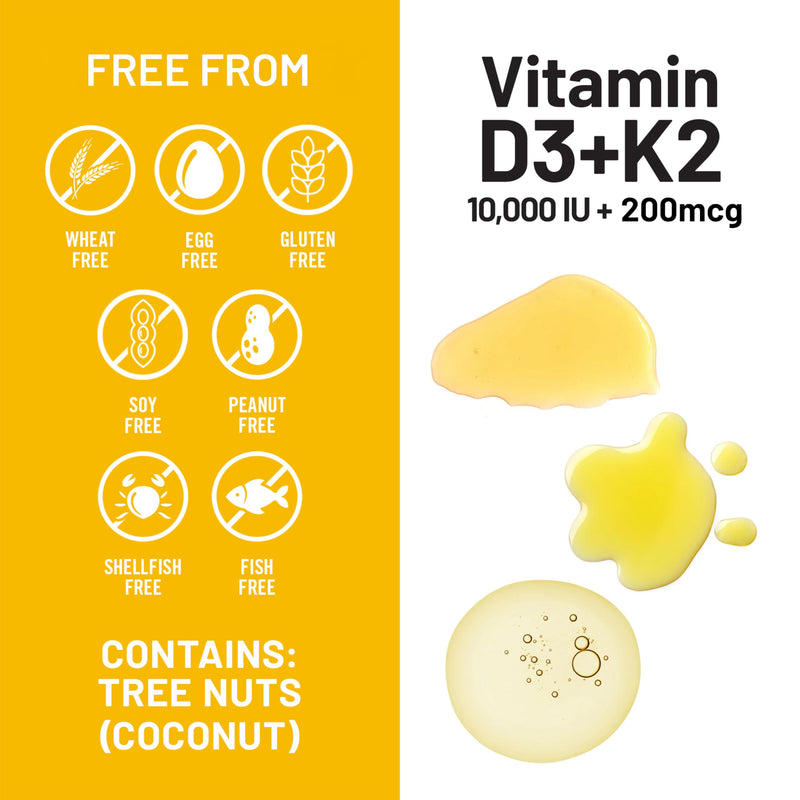 NatureWise Vitamin D3 10000IU + K2 200mcg Supplement, 90 Vegan Softgels | Plant-Based D3 - High Absorption D3 K2 Supplement - Organic Coconut MCT Oil - Daily Bone Support - 90-Day Supply 90 Count (Pack of 1)