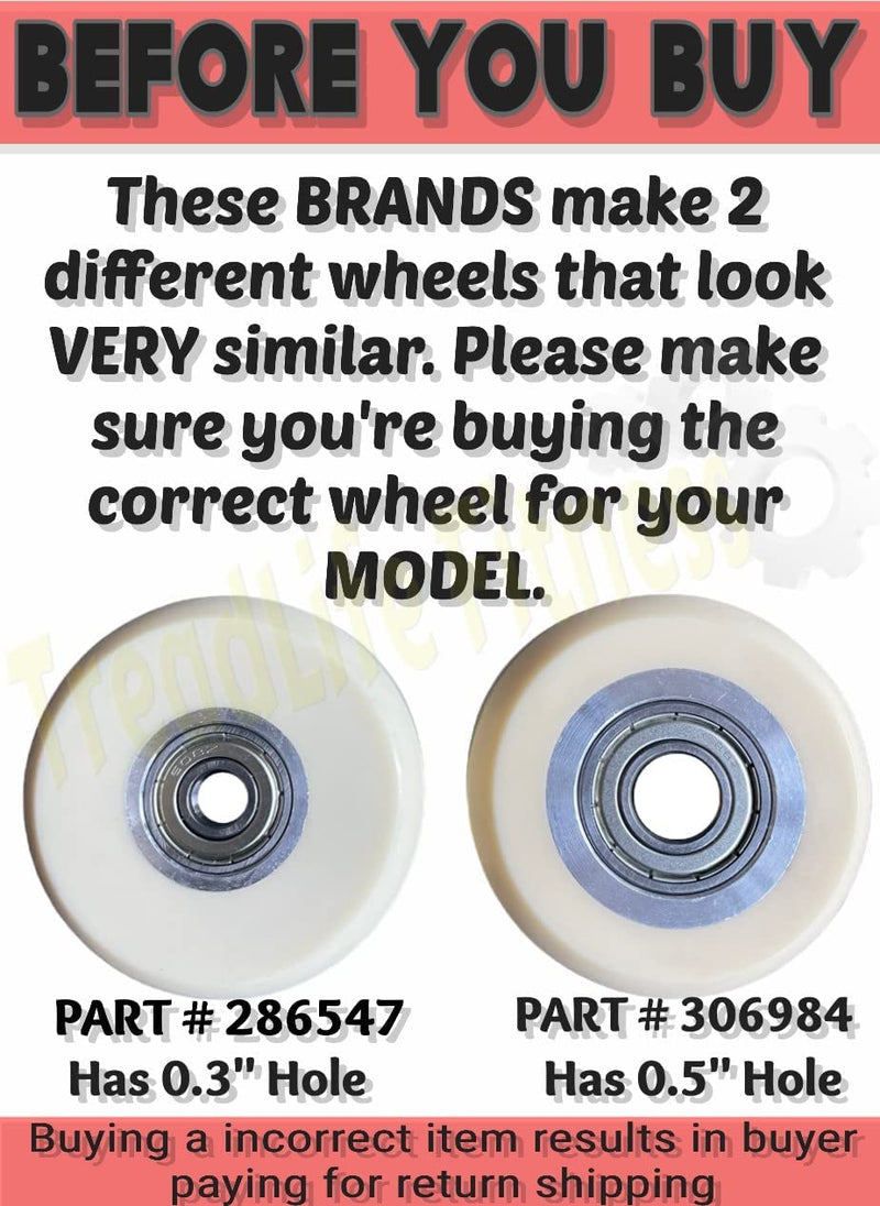 TreadLife Fitness Elliptical Wheel - Part No. 286547 - Compatible with Various HealthRider Ellipticals (Models Listed)