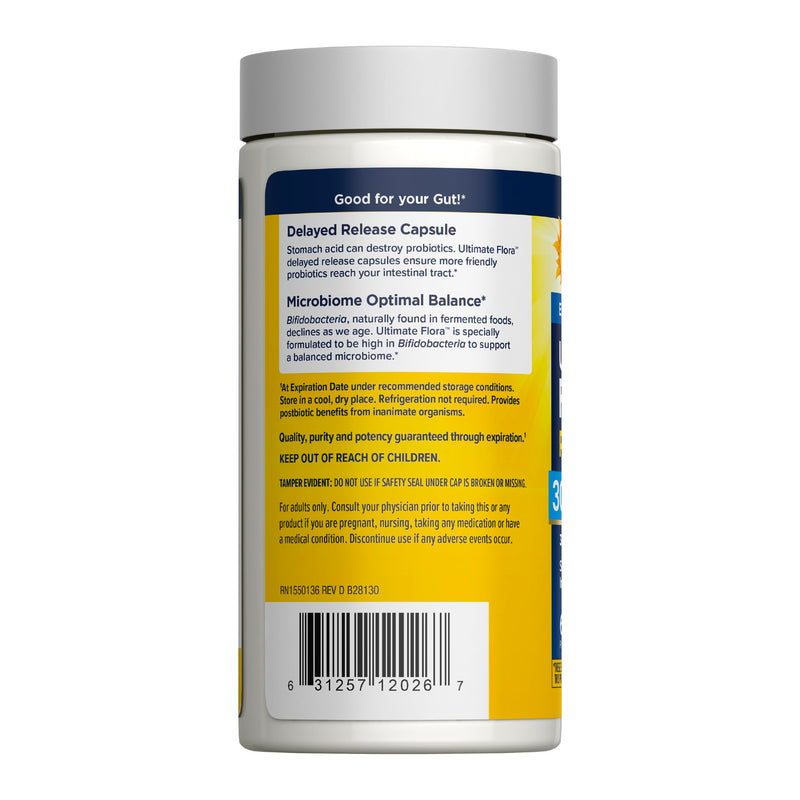 RenewLife Extra Care Ultimate FLORA Probiotic, 60 capsules | 60 Vegetarian Capsules | Supports Digestive, Immune & Respiratory Health | Dairy, Soy and Gluten-Free Supplement 30 Billion CFU 60 Count (Pack of 1)