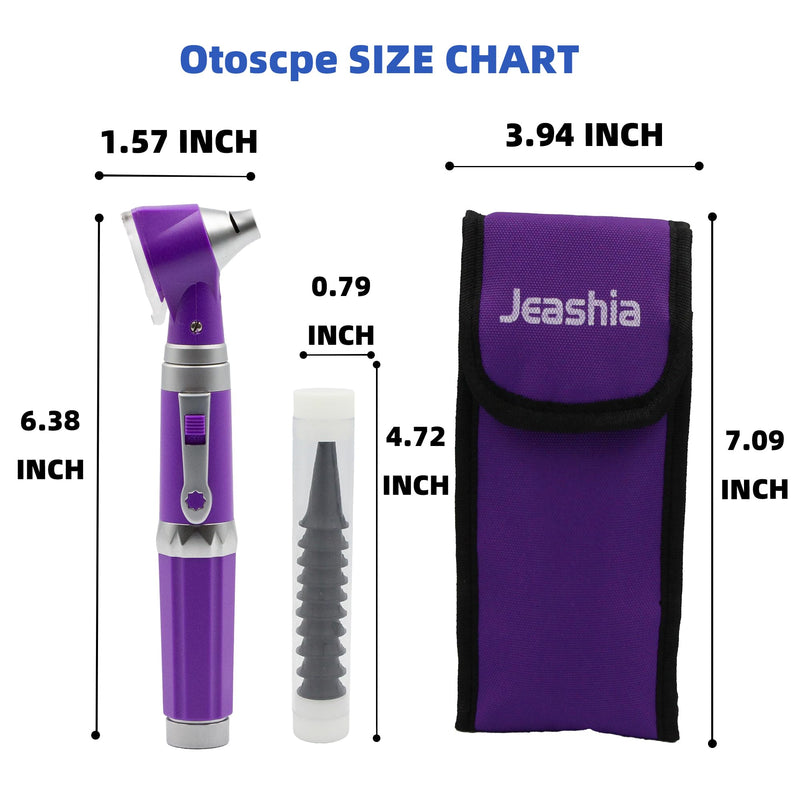 Otoscope Ear Infection Detector – 3X Magnification LED Ear Scope with Light, 10 Disposable Specula, Portable Ear Exam Kit for Adults, Kids & Pets (Purple) PURPLE - BeesActive Australia